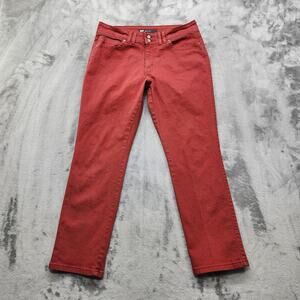 Levi's Jeans Women 12 Red Mid Rise Skinny Leg Double Button Stretch Denim Casual